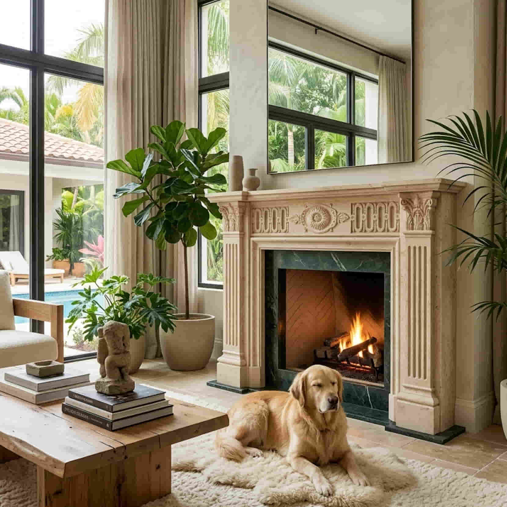 The New Standard of Luxury in Miami: Why Natural Stone Fireplaces Define Sustainable Design MISBELL DESIGN