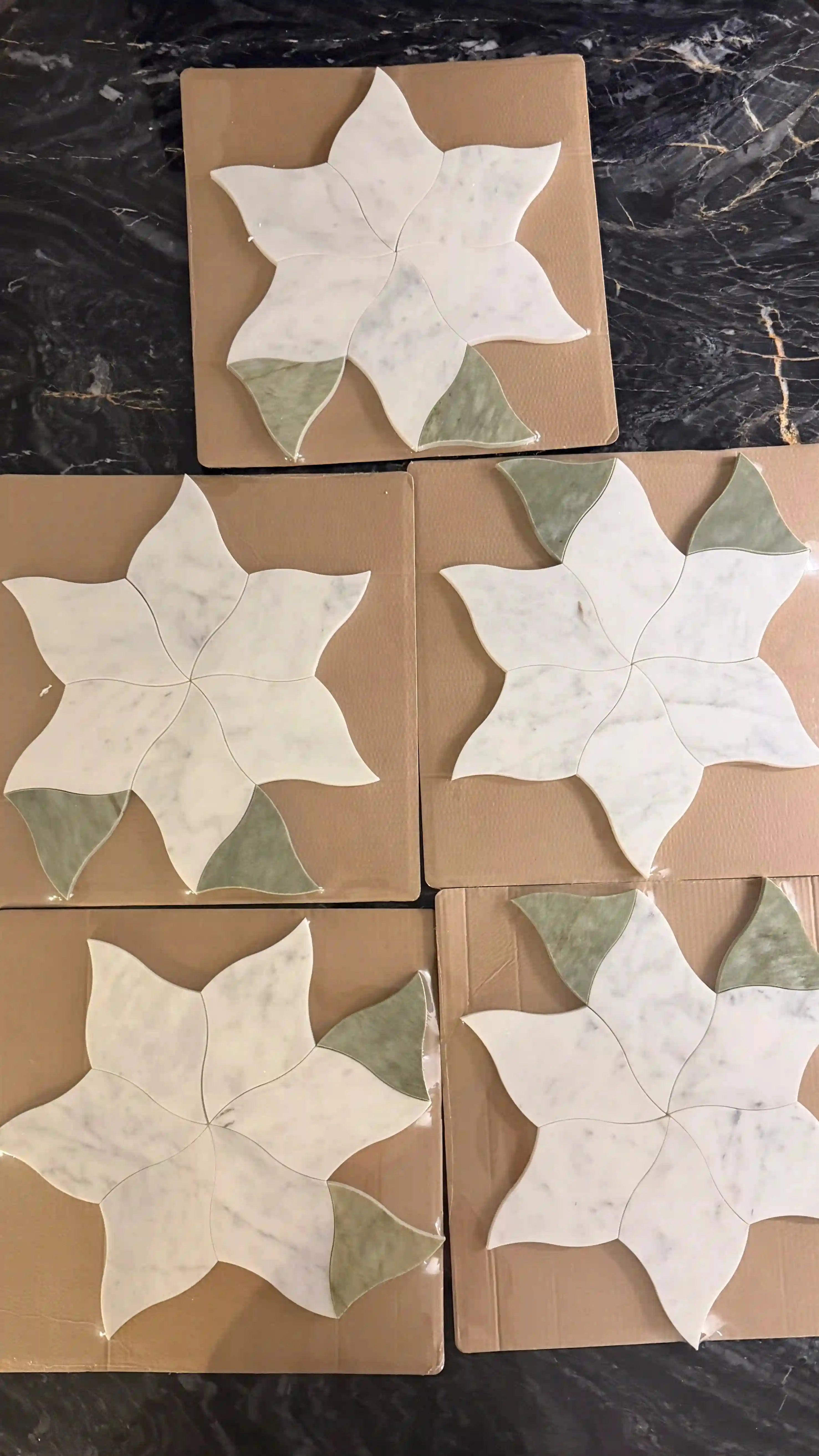 SAMPLE SELENA marble mosaic tile (0.98 sqft sheet )