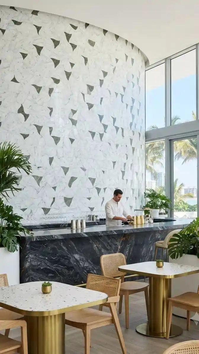 SAMPLE SELENA marble mosaic tile (0.98 sqft sheet )