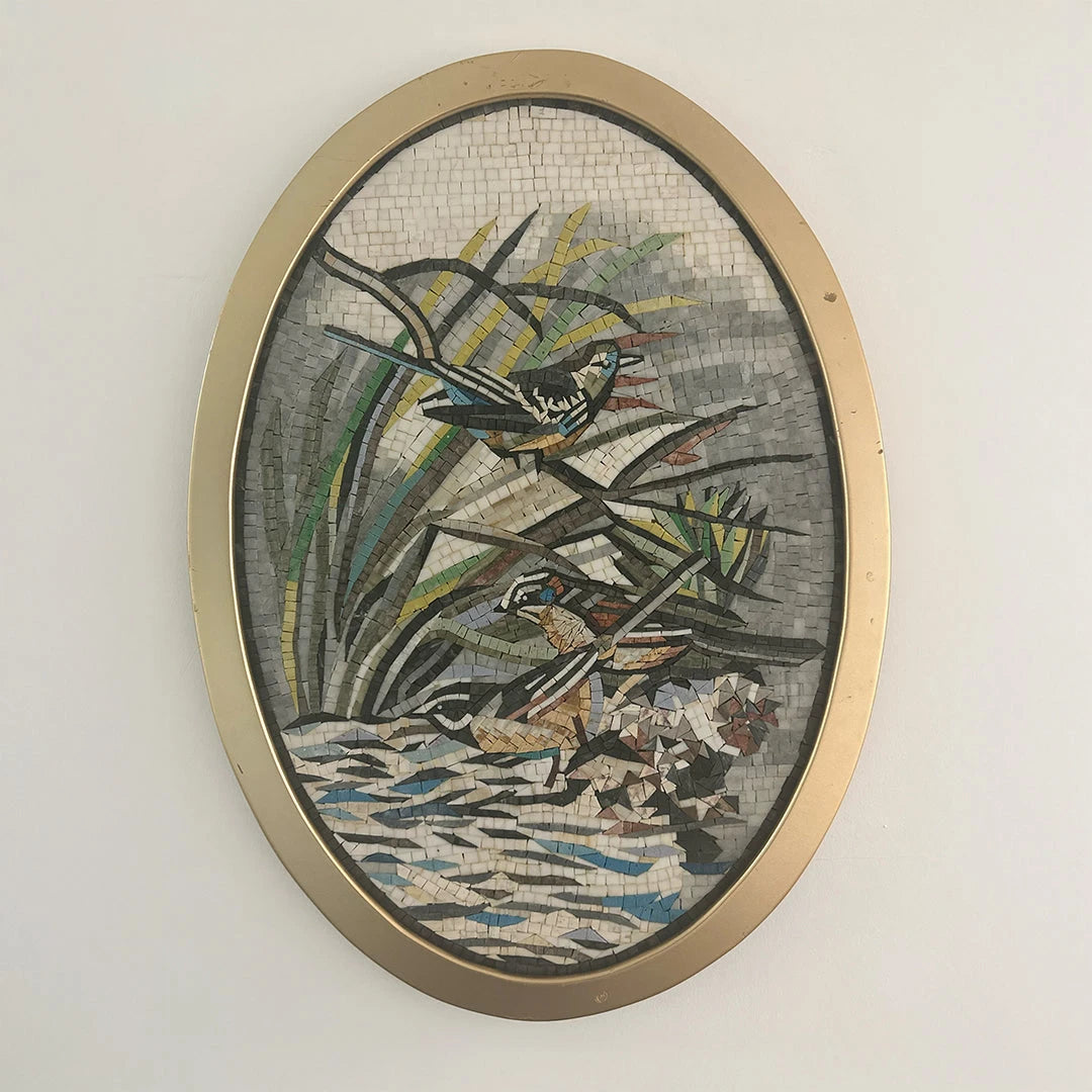 antique-mosaic-Birds-Oval