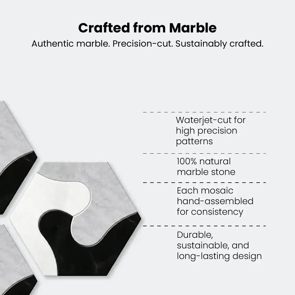 Marble mosaic tiles with text highlighting their features on a white background house of tiles
tile refinishing
tile installers
classic tile
tile showroom
tile suppliers
tile installers near me