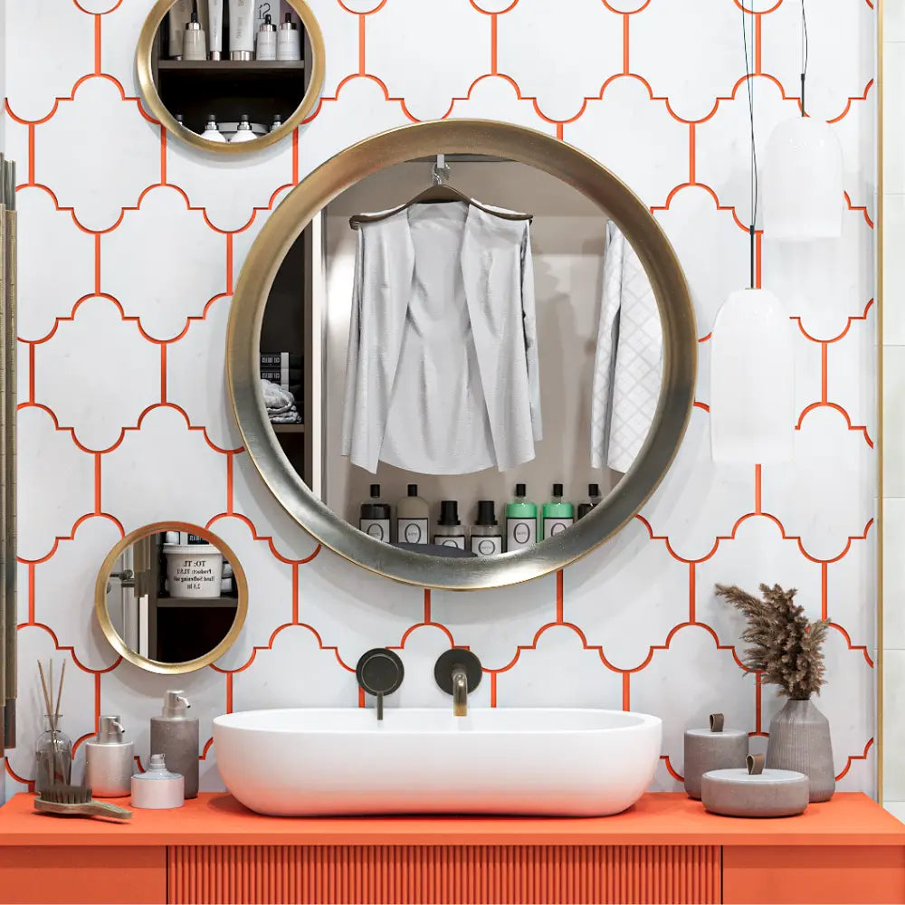 FELICE - Waterjet Marble Mosaic Tile (0.4 sqft sheet)