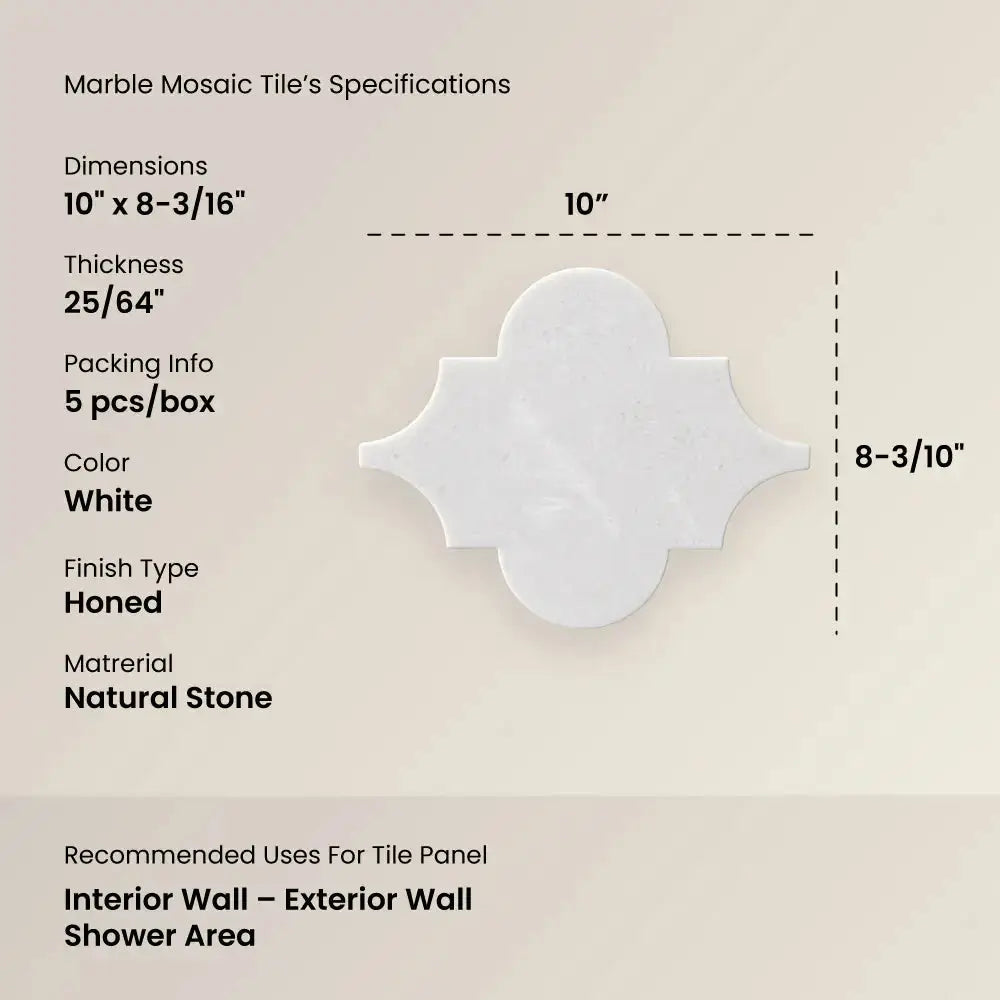 HELIOS - Waterjet Marble Mosaic Tile (0.308 sqft sheet)