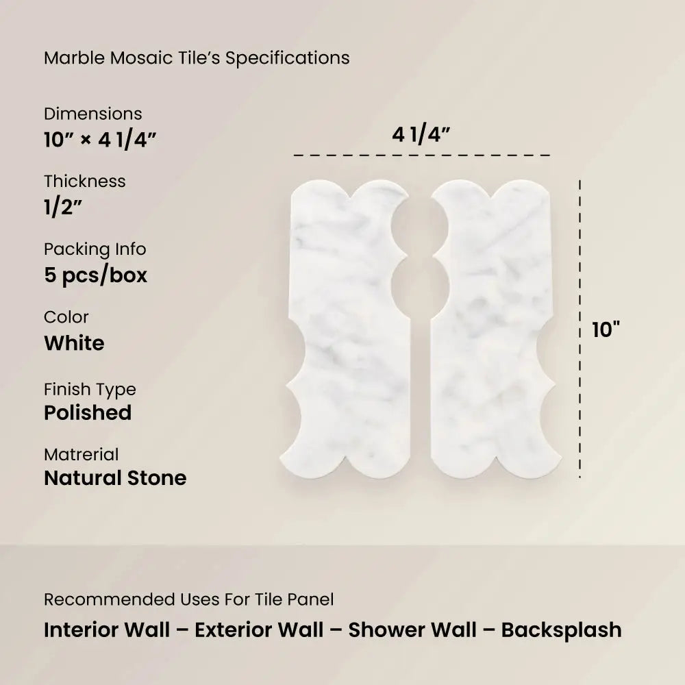 MITHRA - Waterjet Marble Mosaic Tile ( 0. 270 sqft sheet )