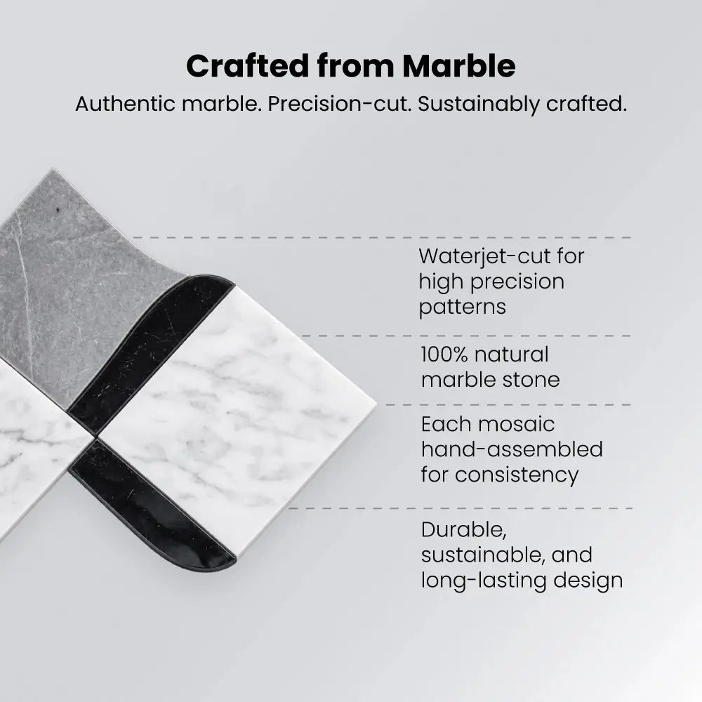NIOBE - Waterjet Marble Mosaic Tile ( 0.490 sqft sheet)