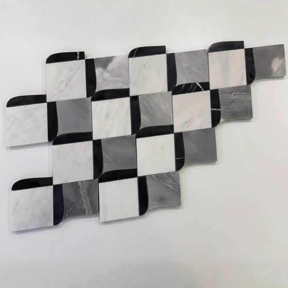 NIOBE - Waterjet Marble Mosaic Tile ( 0.490 sqft sheet)