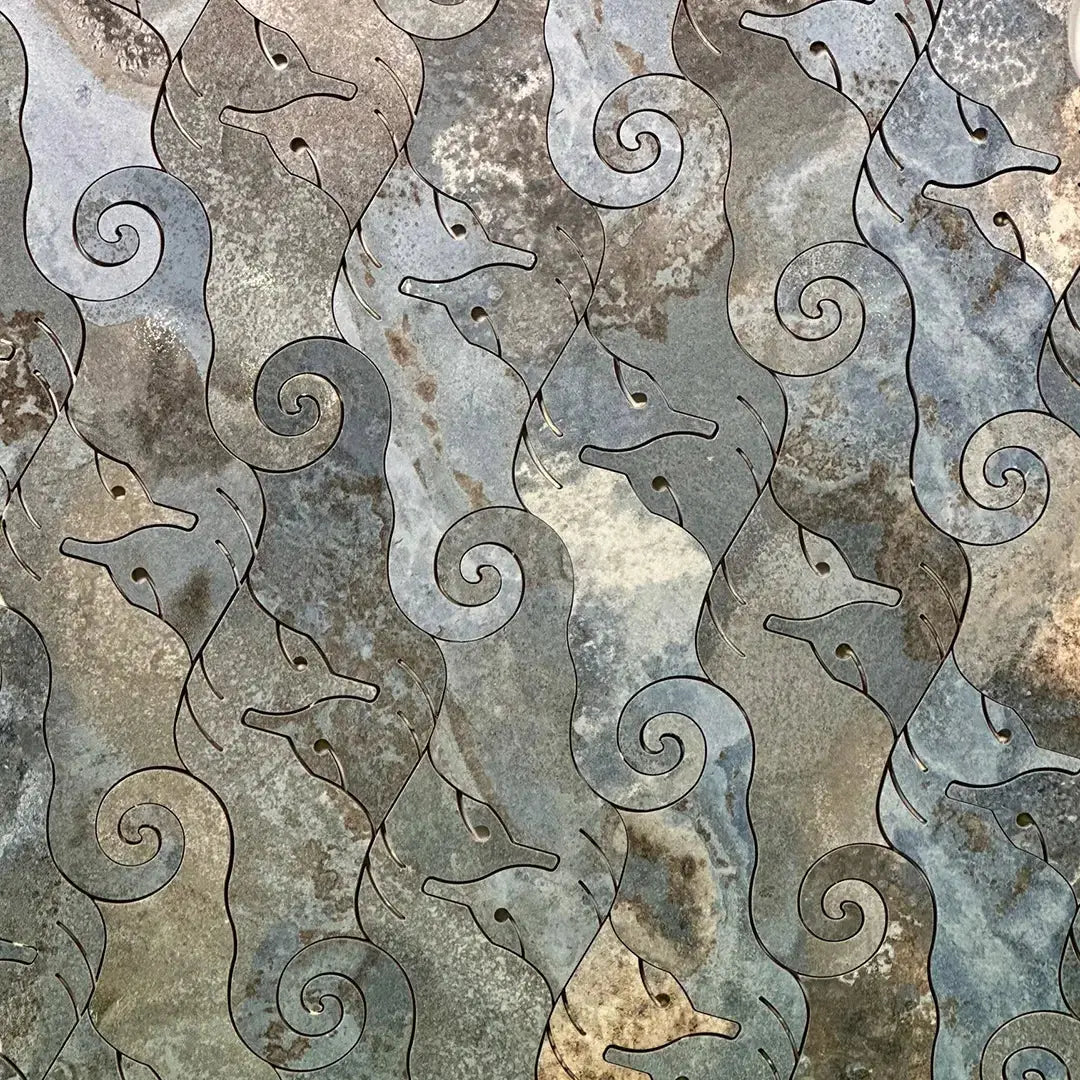 Seahorse waterjet Mosaic green