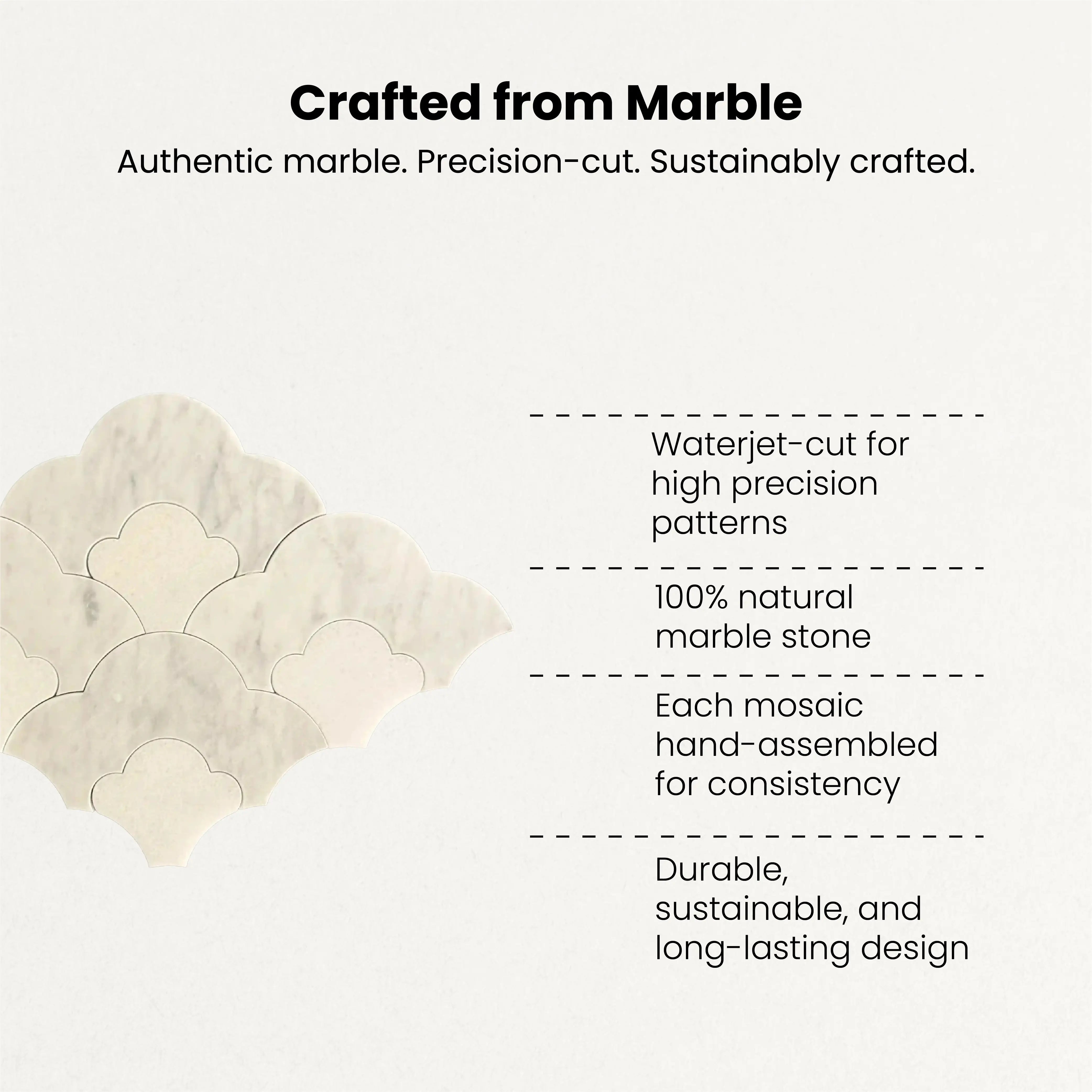 TIARA - Waterjet Marble Mosaic Tile (0.360 sqft sheet)
