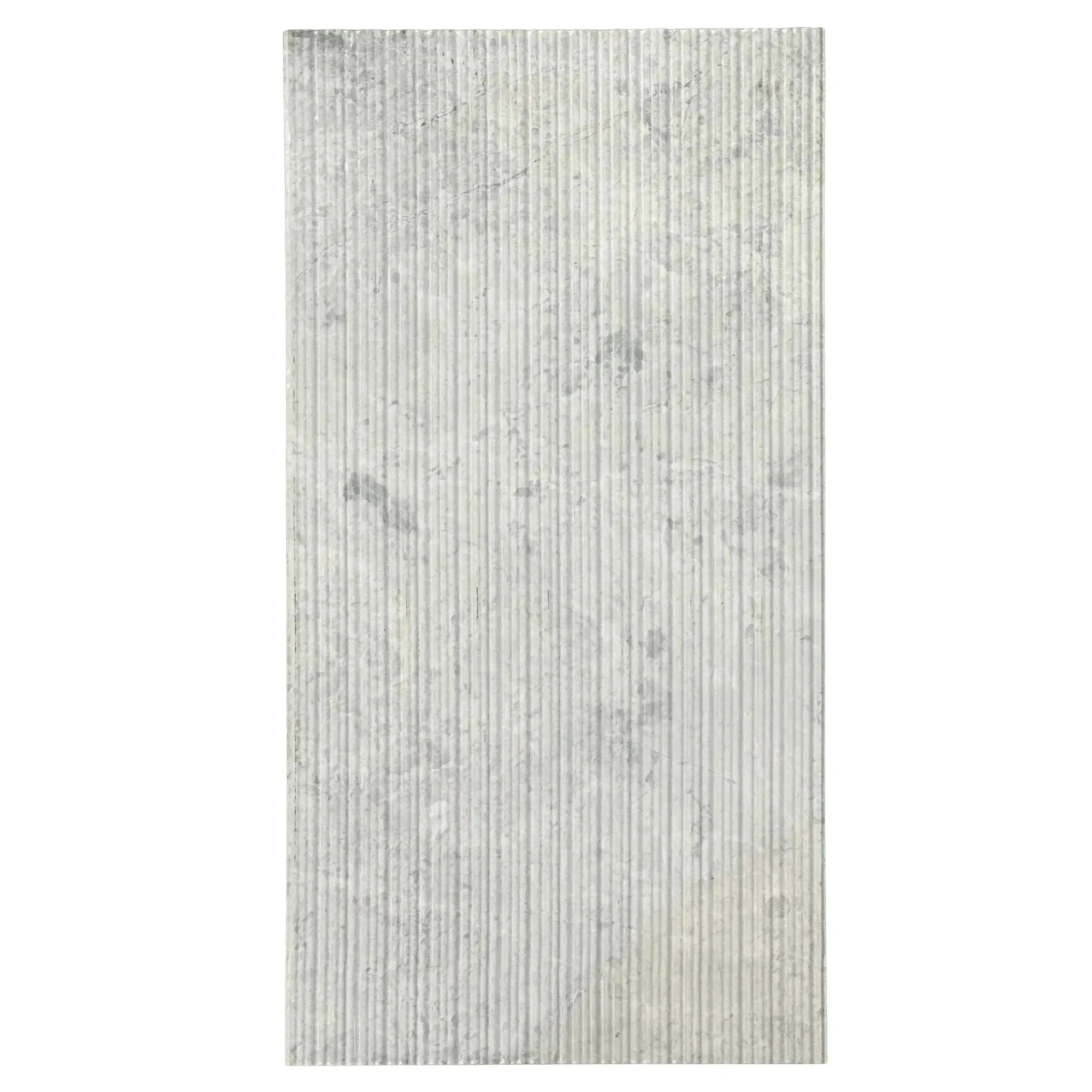 Rectangular rug with a striped pattern on a white background