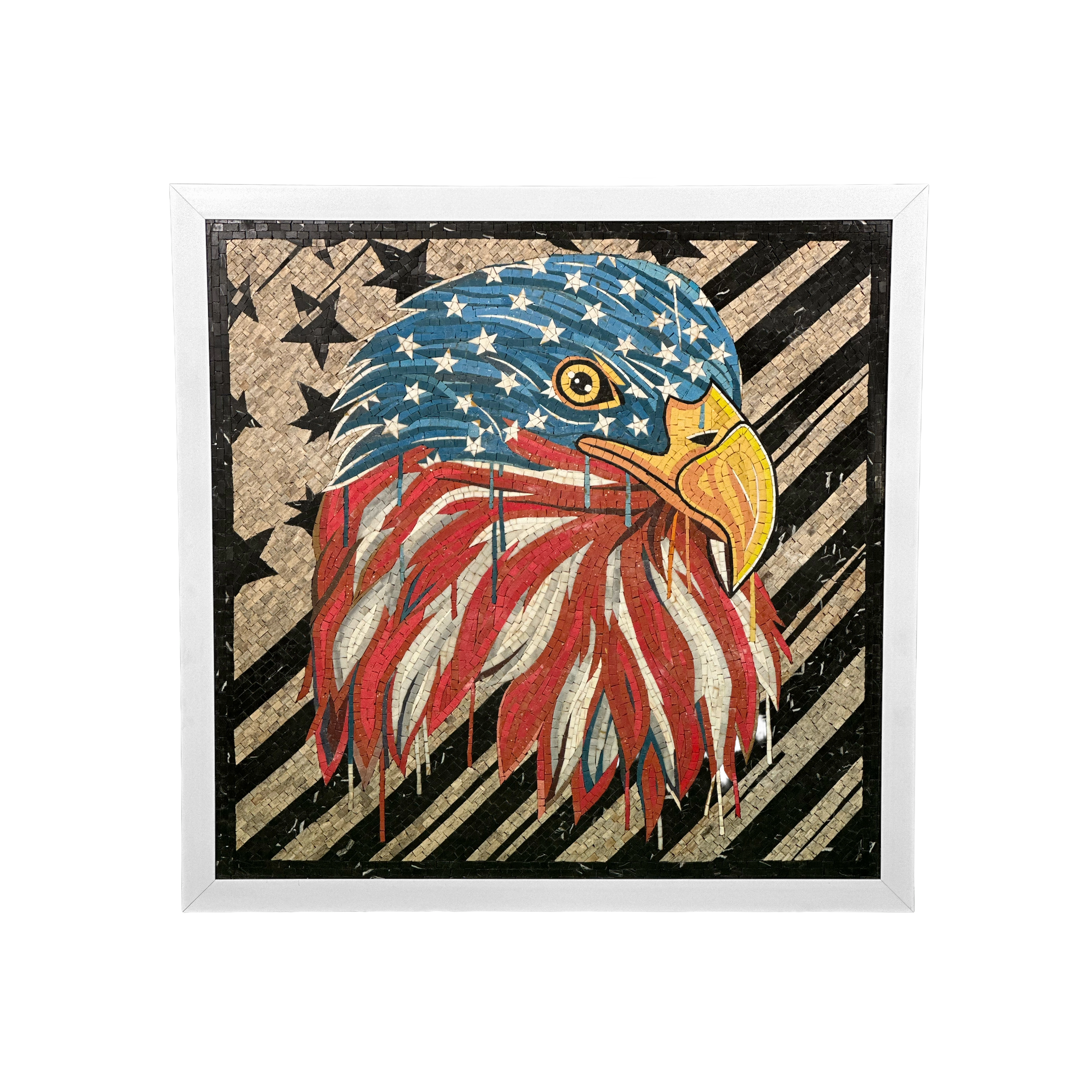 AMERICAN EAGLE with FLAG Mosaic Wall Art