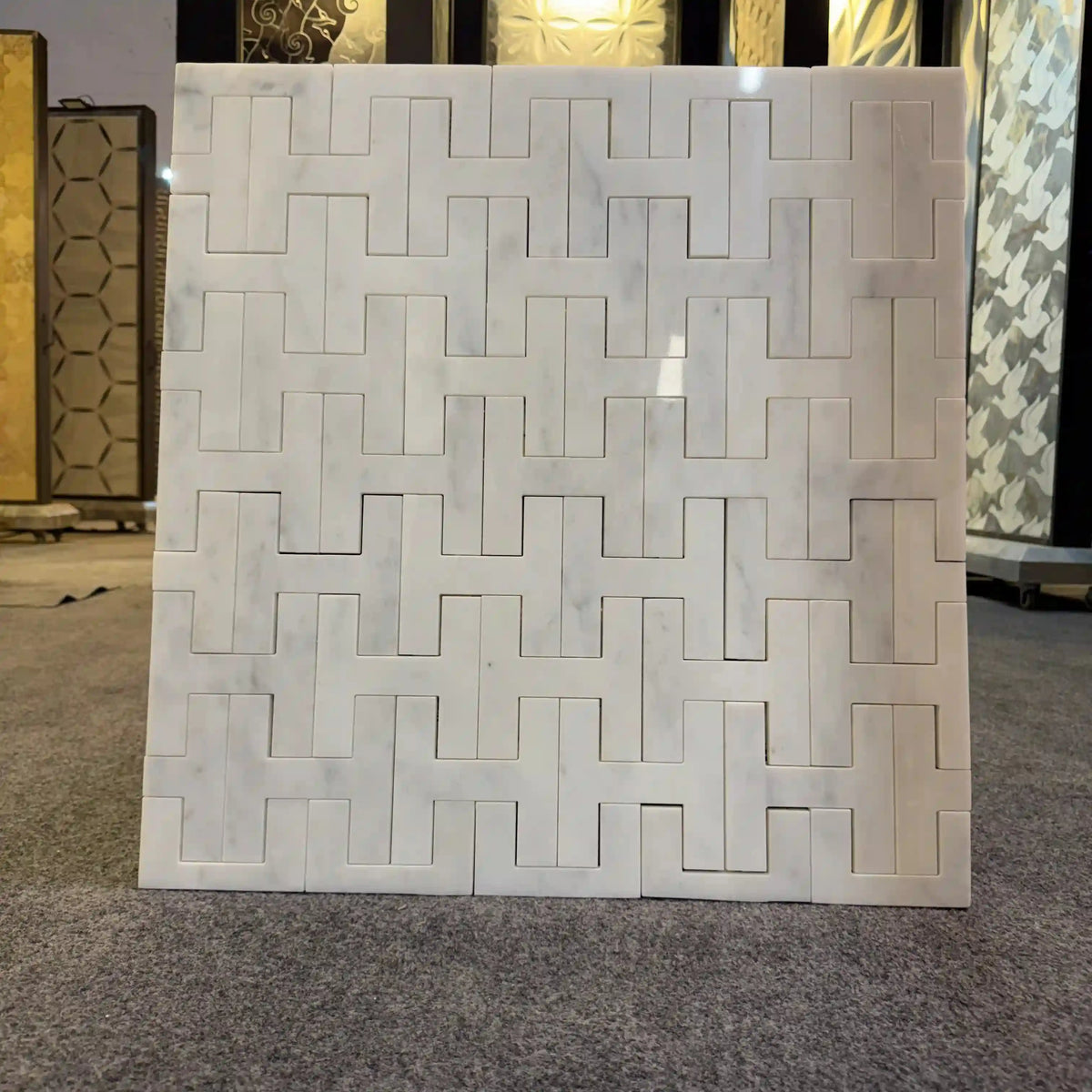 ICARUS - Waterjet Marble Mosaic Tile( 0.718 sqft sheet ) Wall Marble Tile