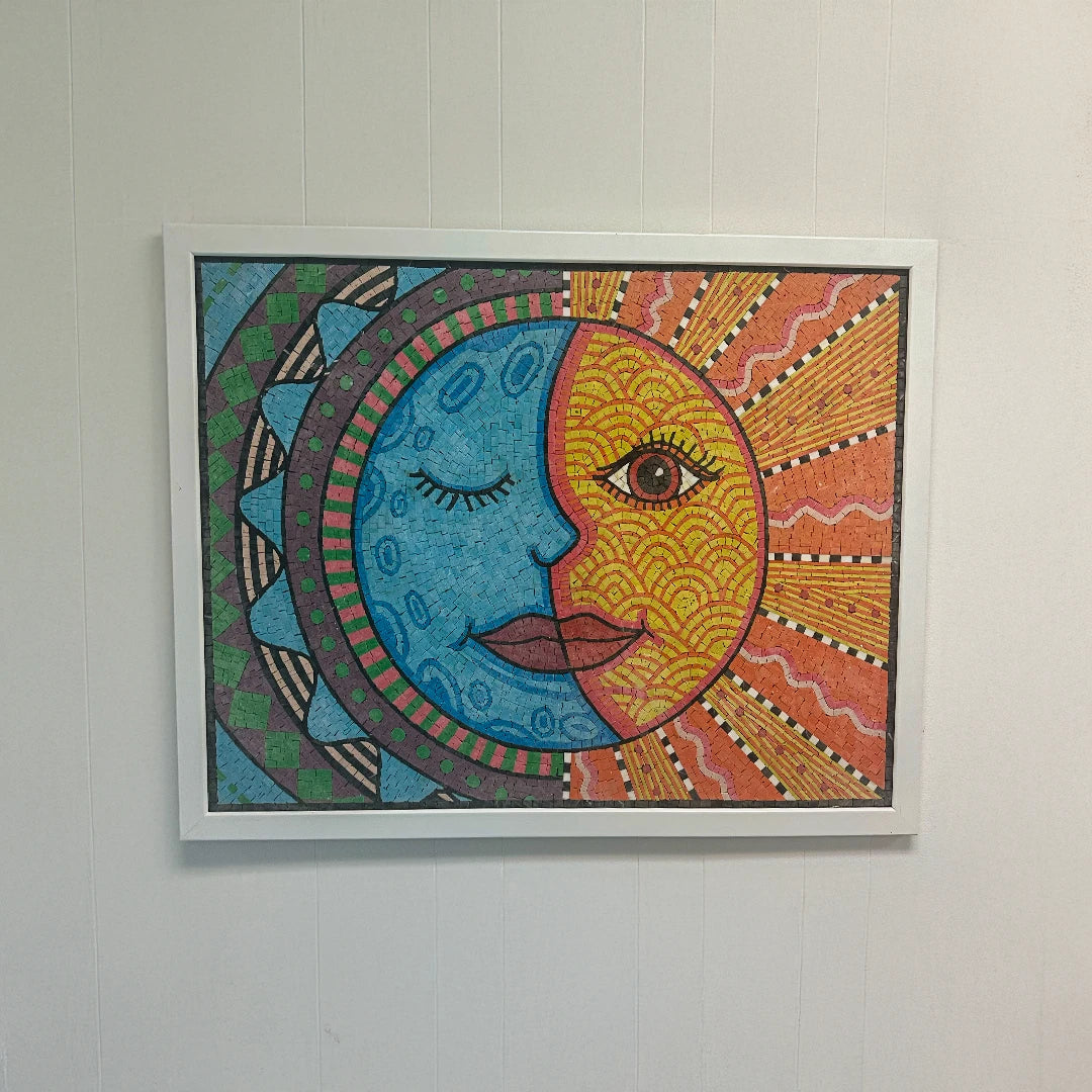 Celestial Pop Art Mosaic: Sun & Moon