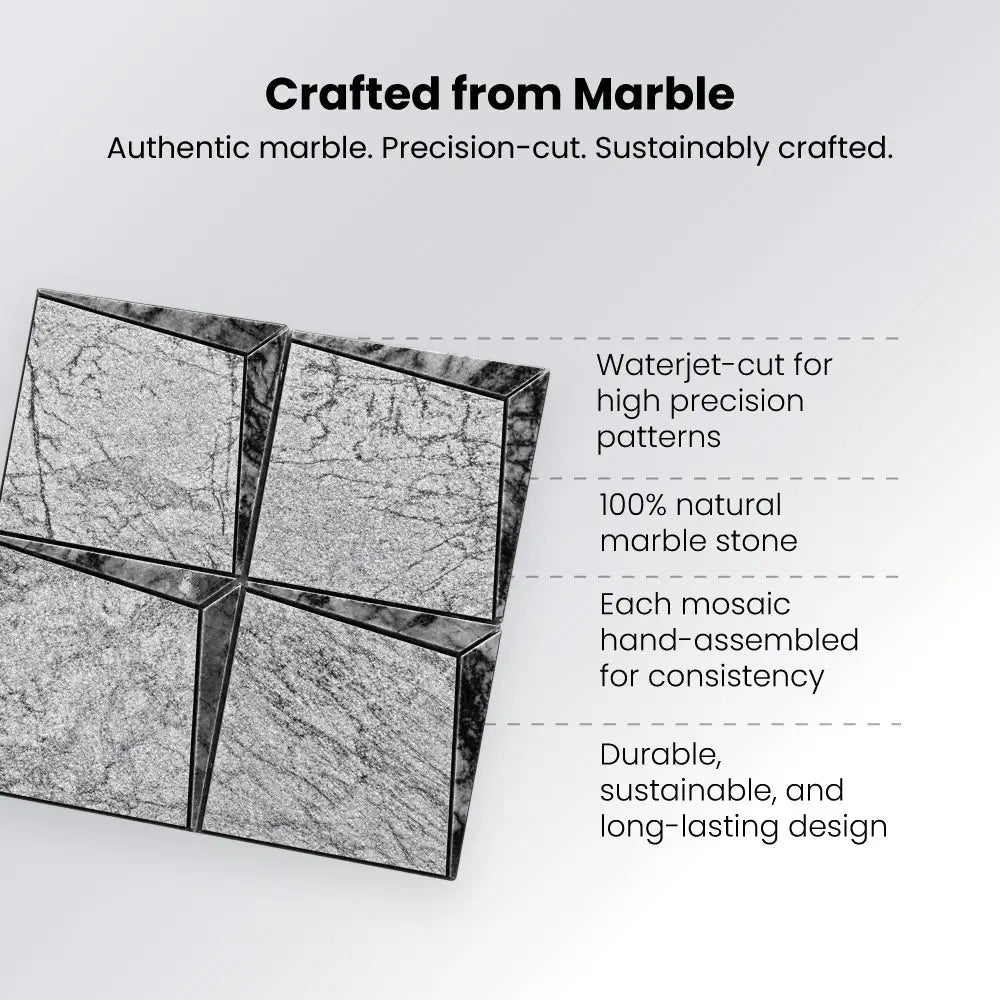 DAIMON - Waterjet Marble Mosaic Tile (0.898 sqft sheet)