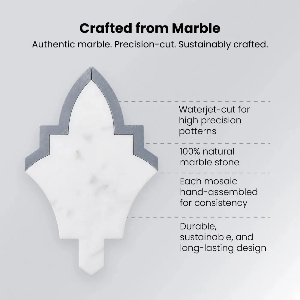 PHOEBE - Waterjet Marble Mosaic Tile ( 0.245 sqft sheet )