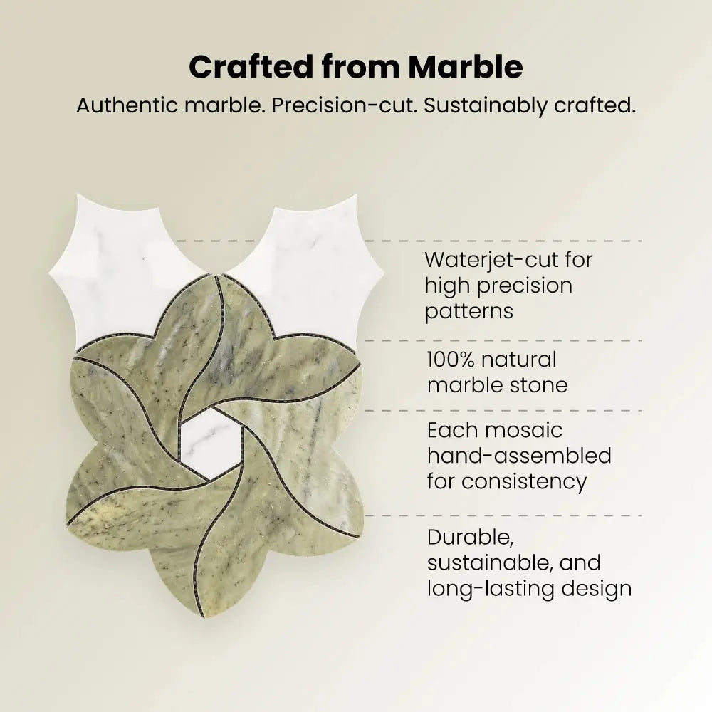 PHYLLIS - Marble Mosaic Tile( 0.598 sqft sheet )