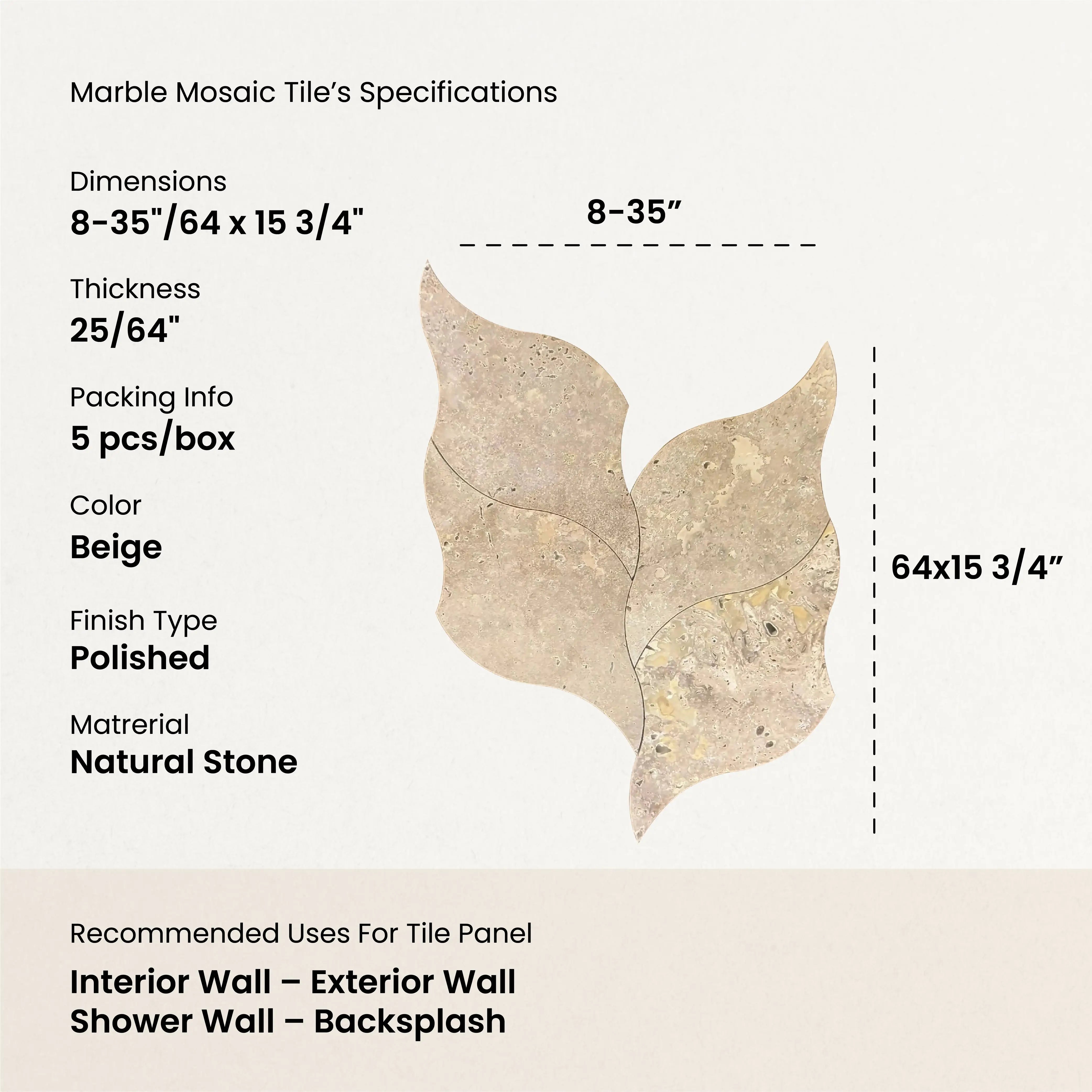 GAIA - Waterjet Marble Mosaic Tile(0.718 sqft sheet)