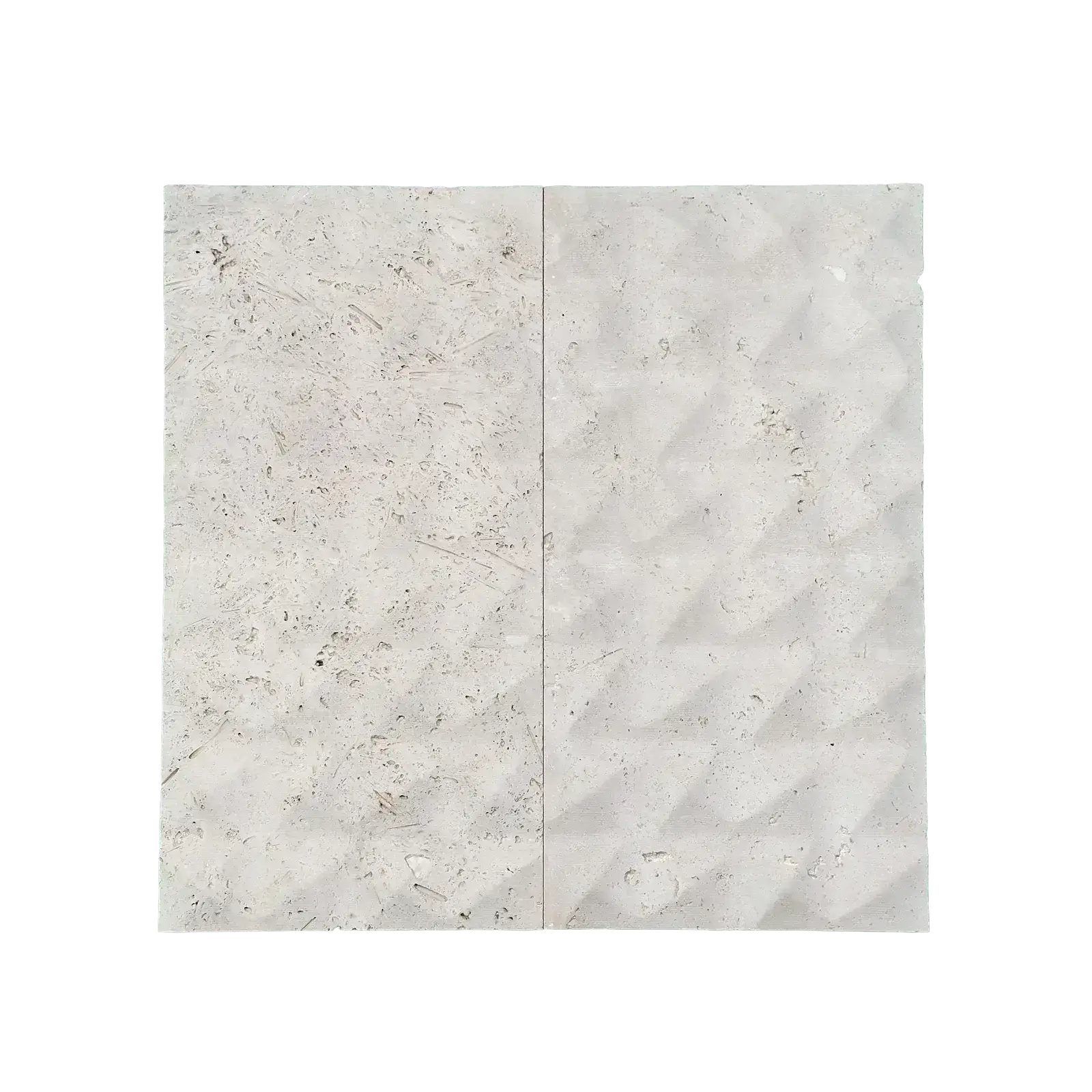 Two square tiles with a light gray marble travertine limestone pattern on a white background 12x24- instaladores de azulejos cerca de mí
contratista de azulejos cerca de mí
mis azulejos
rejuntar azulejos de ducha